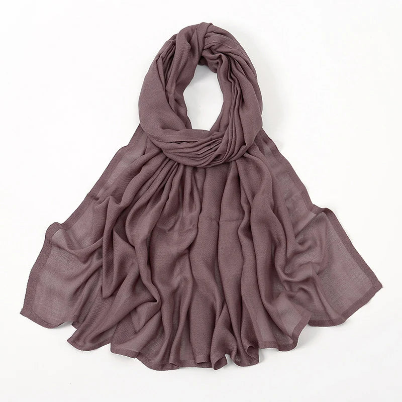 Muslim Hijabs for Women Scarf Thin Plain Shawls Femme Musulman Soft Viscose Rayon Headscarf Islamic Turban Headband 200x85cm