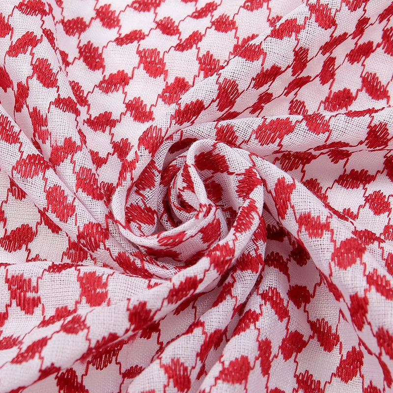 Saudi Arabic Islamic Accessories Men Praying Hat Headscarf Headband Muslim Traditional Costumes Clothing Plaid Turban 140*140cm