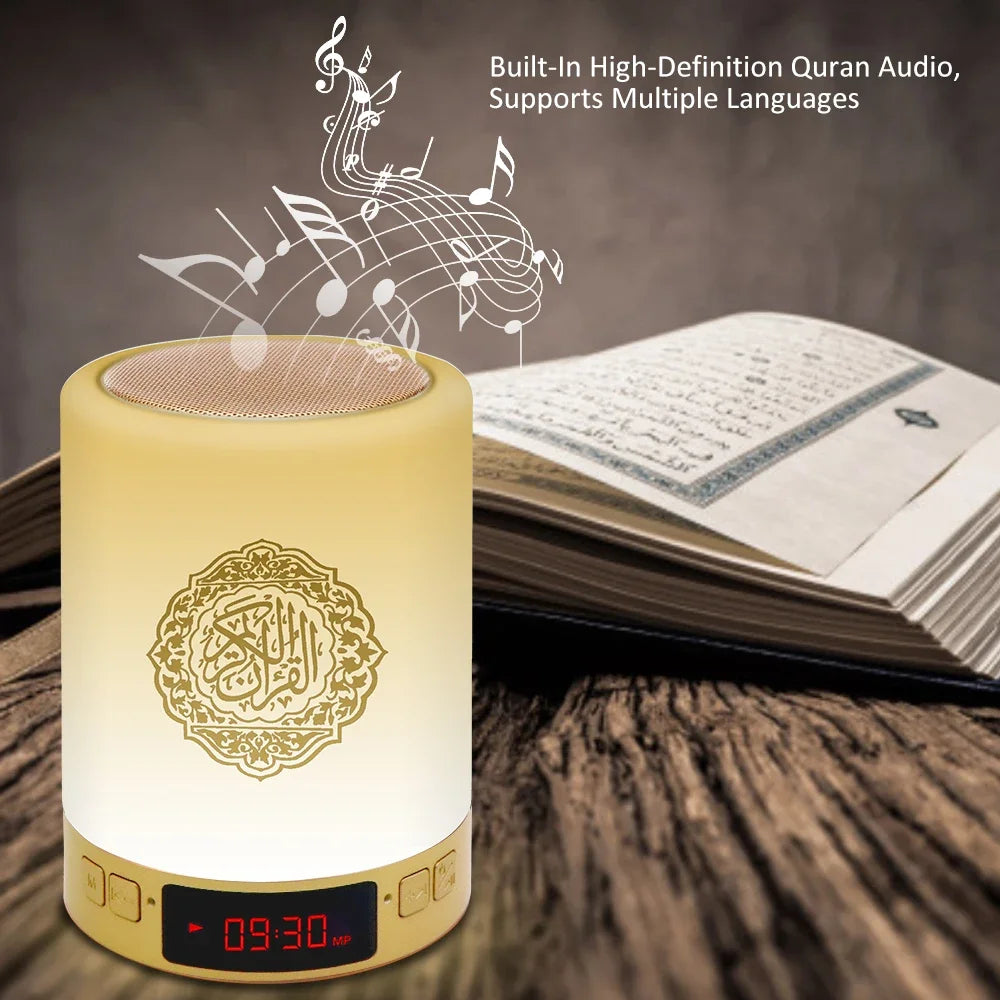 AZAN Islamic Quran Speaker Night light mp3 APP control Coran Player Quran lamp with 16G memory card veilleuse coranique