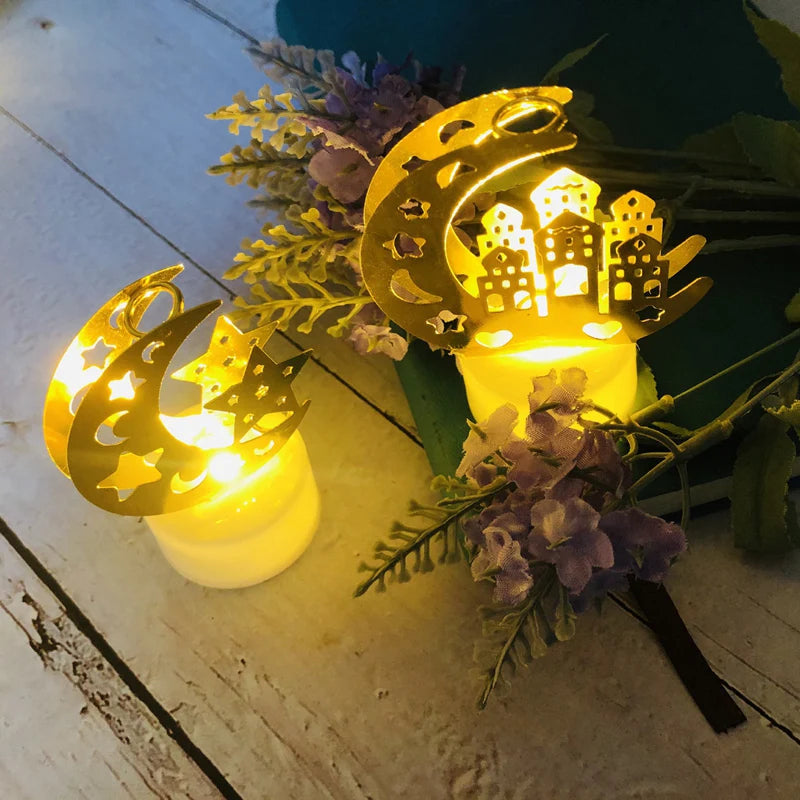 LED Moon Star Castle Lights Eid Mubarak Electronic candle light Islam Muslim Festival Party Eid al-Fitr home Ramadan Decoration