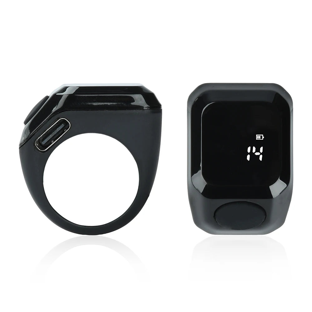 Smart Ring Counter Bluetooth APP Control OLED Display Silent Touch Type-C Rechargeable Muslims Zikr Ring Prayer Finger Counter