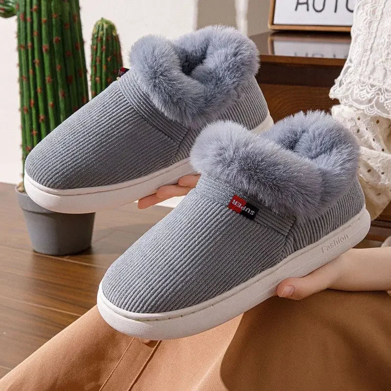 Fashion Women's Winter Slippers Indoor and Outdoor Warmth Anti-slip Comfort Thick Sole Casual Couple Home Shoes Snow Boots