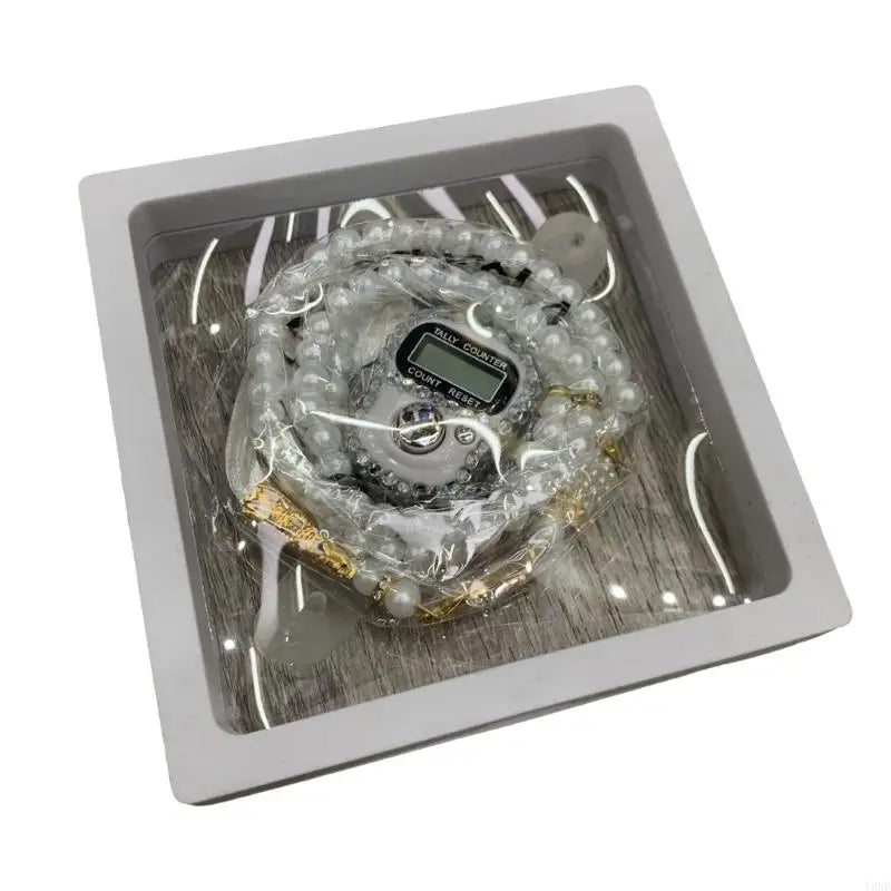 Y3NE 99-Prayer Tasbih Beads Rosary Beads with Counter Tasbih Prayer Beads Wrap Bracelets Necklace Eid Prayer Beads for Adult