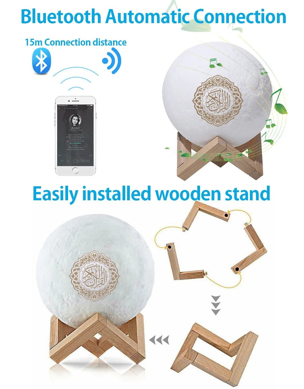 Quran Azan Muslim Koran Bright Bluetooth Speaker Portable Night Light Holy Lamp Sound Box Music Wireless Caixa De Som Bocina Mp3