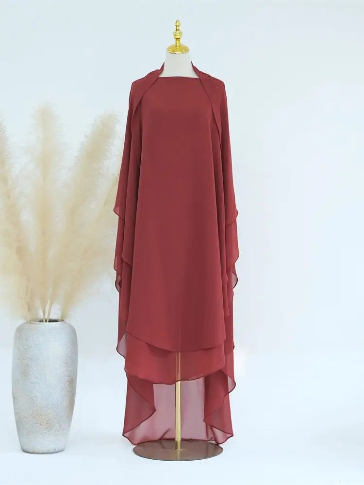 Ramadan Eid Dubai Chiffon Niqab Maxi Khimar Abaya Damen Islam Muslim Hijab Dress Abayas For Women Kebaya Hijabs Femme Musulmane