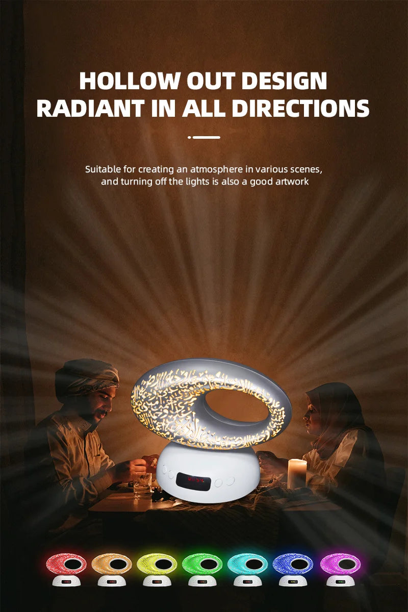 Quran Azan Clock Islamic Muslim Koran Bright Night Light Lamp Holy Bluetooth Speaker Portable Wireless Arab Ramadan Caixa De Som