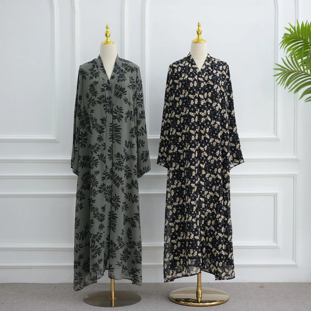 Eid Women Abaya Scarf 2 Piece Set Muslim Cardigan Ramadan Jalabiya Print Caftan Long Robe Morocco Kaftan Vestidos Largos 2026