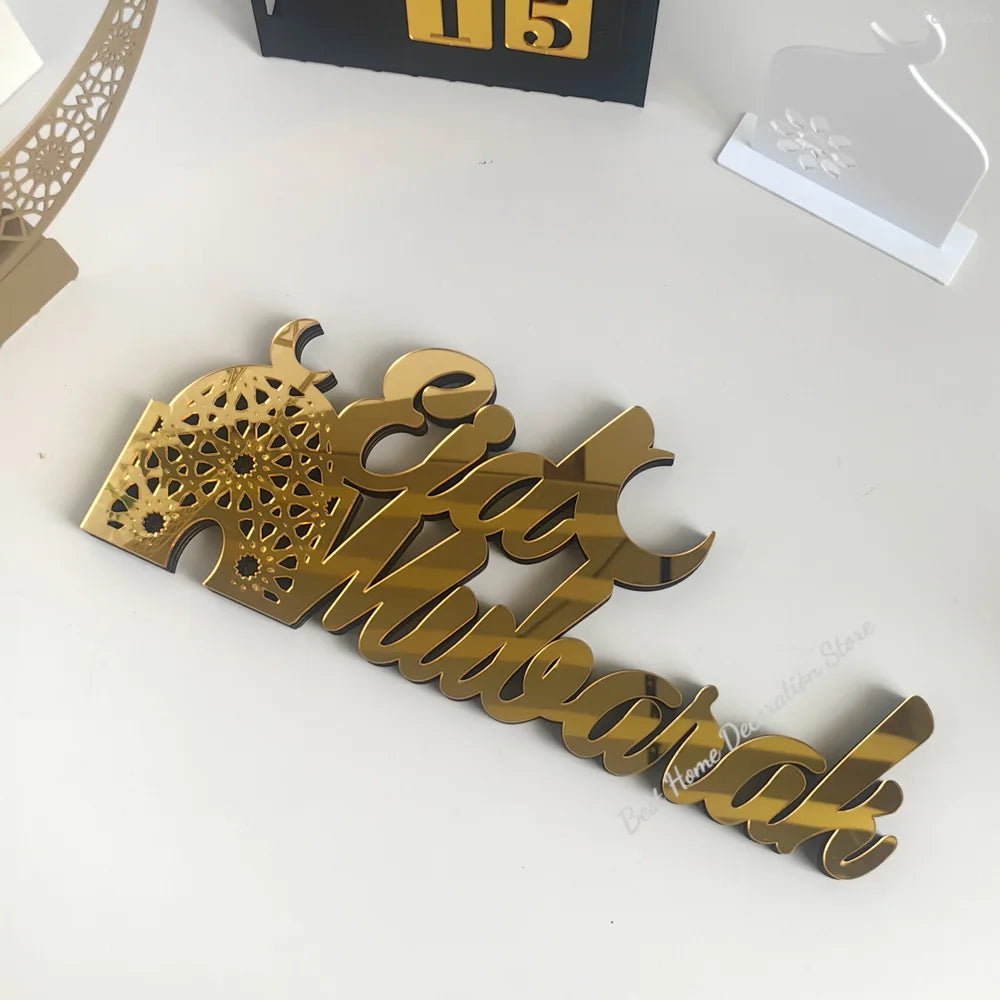 Ramadan Bismillah Acrylic Wooden Ornament Eid Mubarak Home Decoration Islamic Muslim Party Supplies Alhamdulillah Mashallah 2025