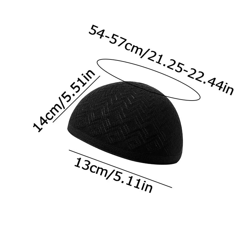Muslim Men Prayer Hats Unisex Knitted Beanie Wrap Head Cap Islamic Ramadan Jewish India Cap Musulman Arab Men's Kippah Homme Hat