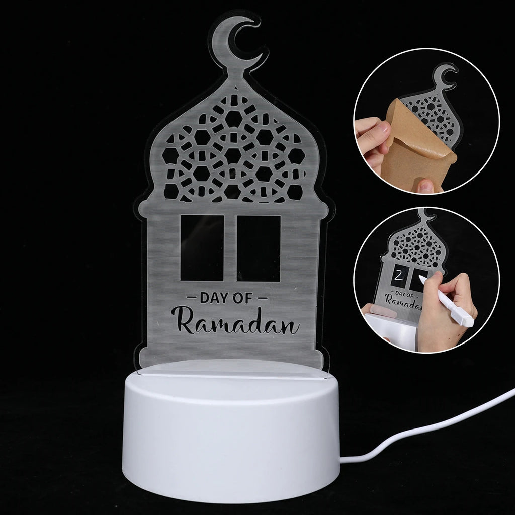 3D Led Lamp Ramadan Night Light Led Moon Star Eid Bedroom Decoration Light Ornament Ramadan Decoration For Home