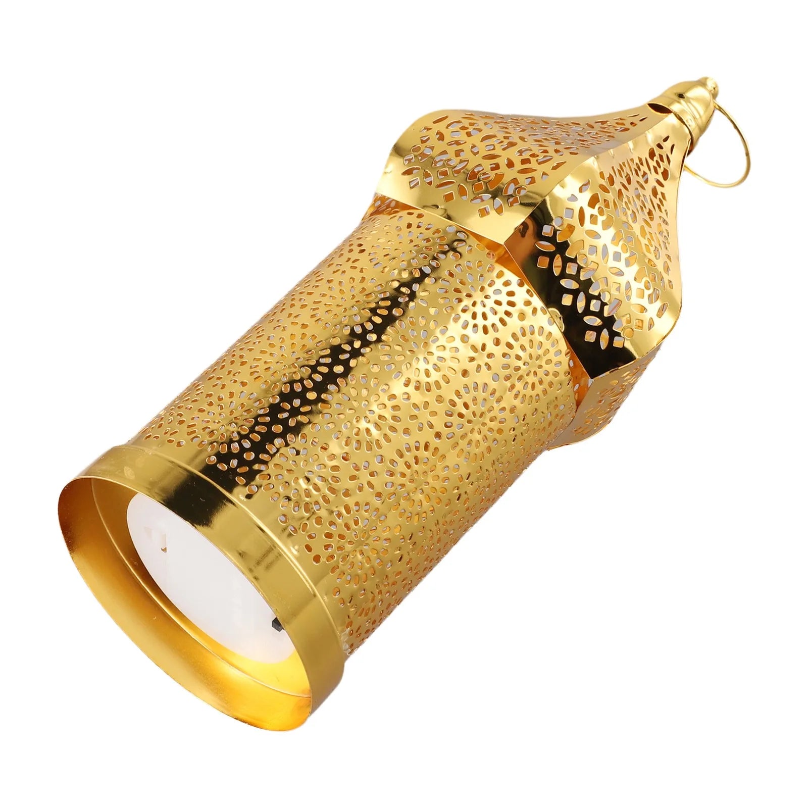 Moroccan Golden Hollow Iron Lantern Ramadan Home Decoration Light Ornaments Gold Lanterns Moroccan Home Crafts Decoration