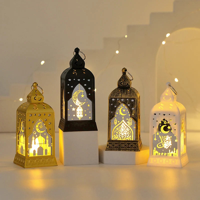 Creative Eid Mubarak Candle Lamp Ramadan Crescent Moon and Star Night Light Islamic Muslim Party Decor Eid Party Supplies