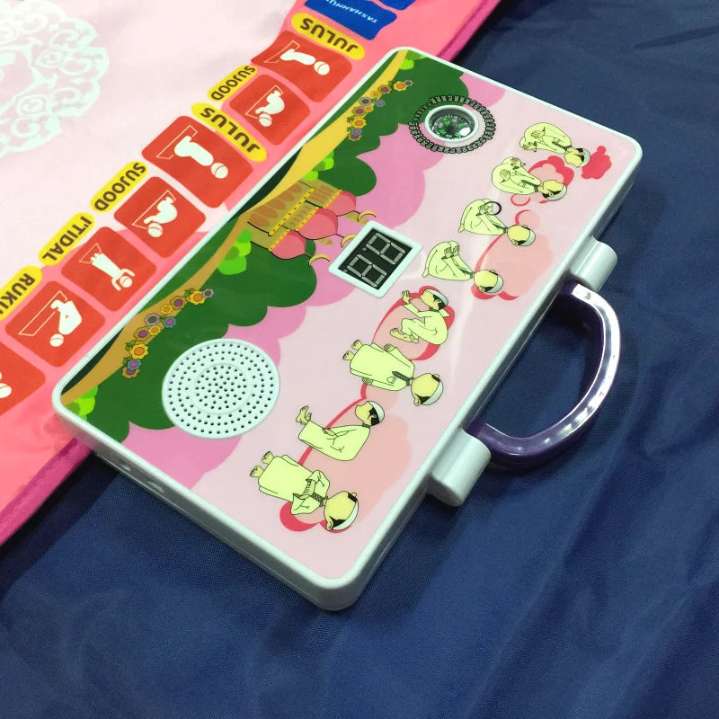 Islamic Prayer Rug Electronic Worship Blanket Muslim Kids Prayer Carpet Children Pray Teaching Salat Musallah Praying Mat