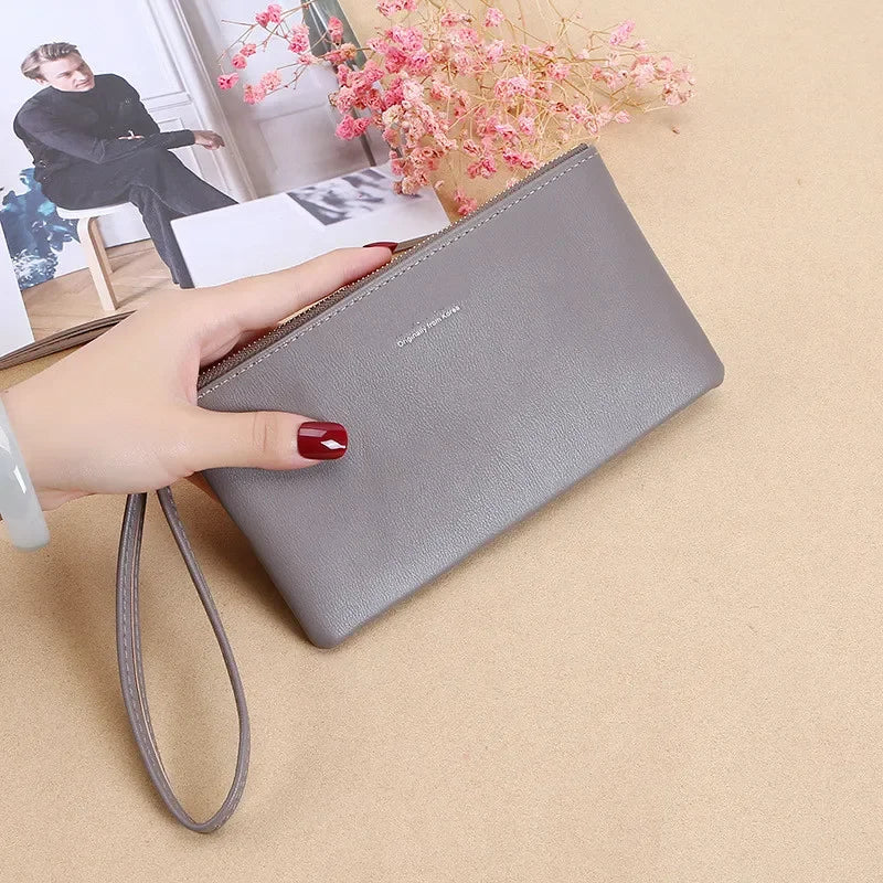 Women Wallet Female Purse Soft Leather Long Coin Purse Card Holder Money Clutch Large Capacity Vintage Zipper Slim Wallet