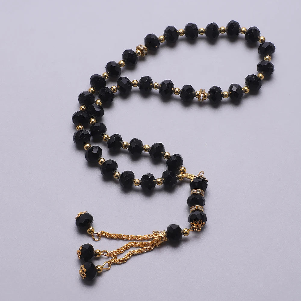10mm 33pcs Crystal Glass Round Beads Turkish Style Muslim Rosary Islamic Prayer Bead Bracelet For Women Jewelry Accessories Gift