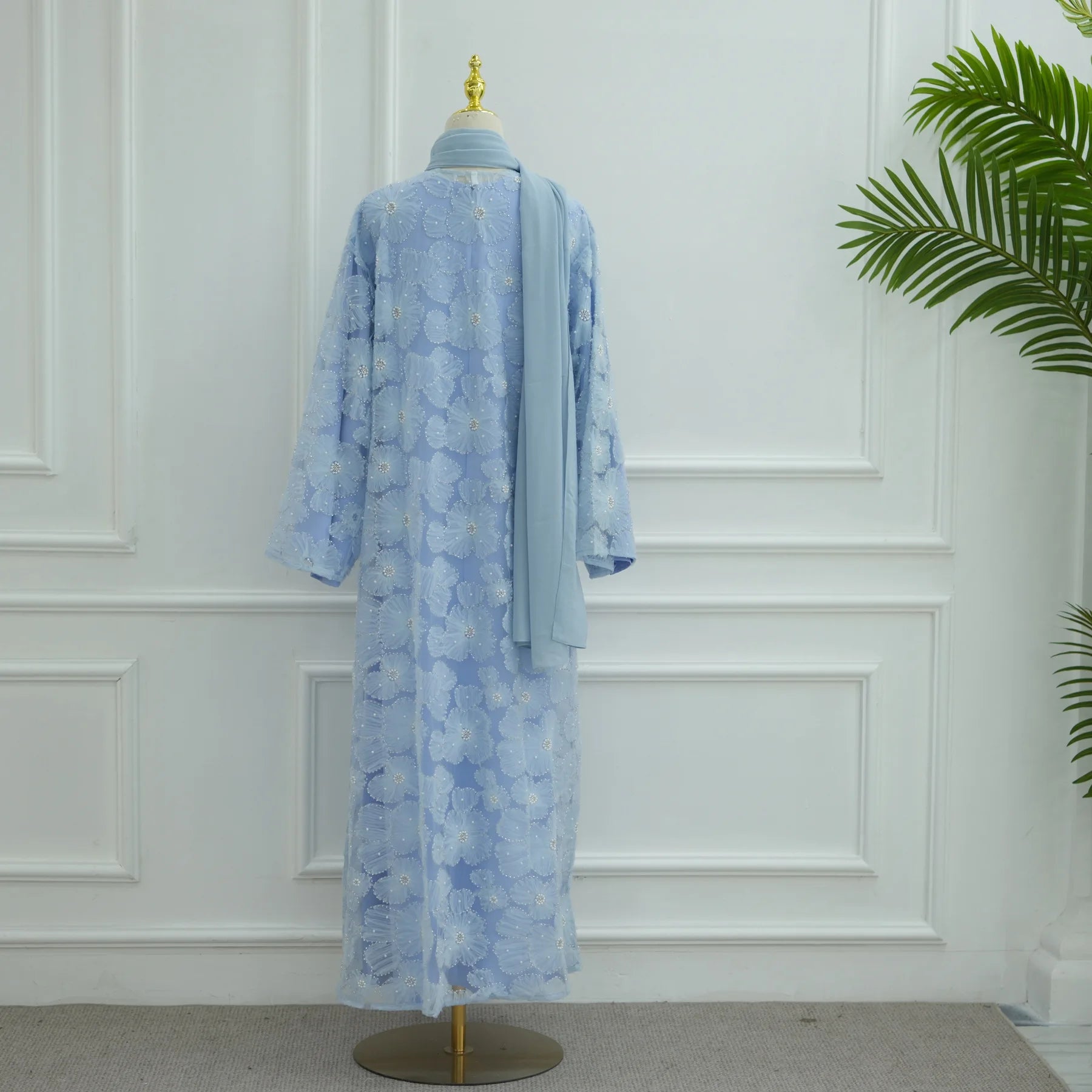 Eid Women Abaya Muslim Cardigan Dress Beading Flower Jalabiya Ramadan Vestidos Largos Islam Arab Long Robe Morocco Kaftan 2026