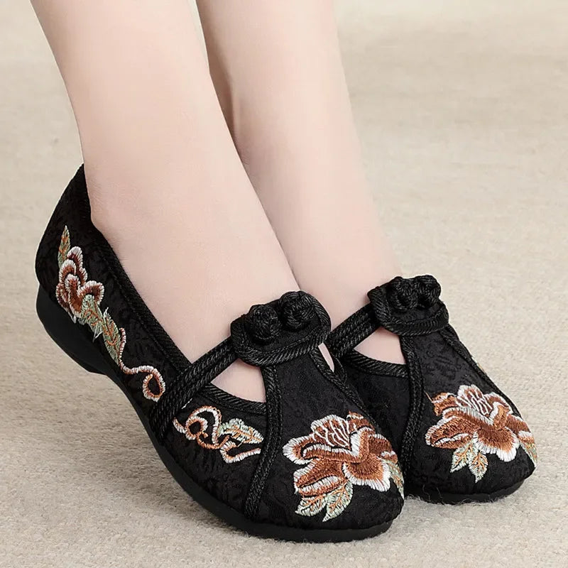 Women Retro High Quality Red Embroidery Ballet Shoes Lady Casual Sweet White Anti Skid Hemp Flat Shoes Zapatos Mujer E6184x