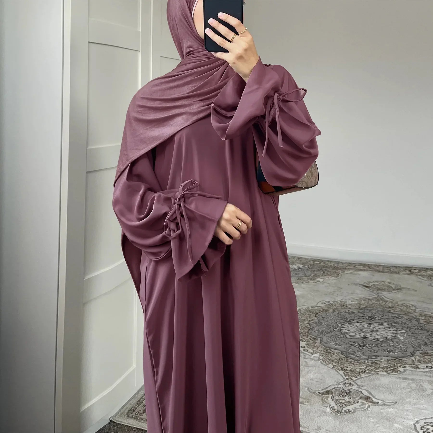 Eid Muslim Dress for Women Abaya Bow Jalabiya Ramadan Lace Up Vestidos Largos Islam Arab Long Robe Morocco Dubai Kaftan 2026