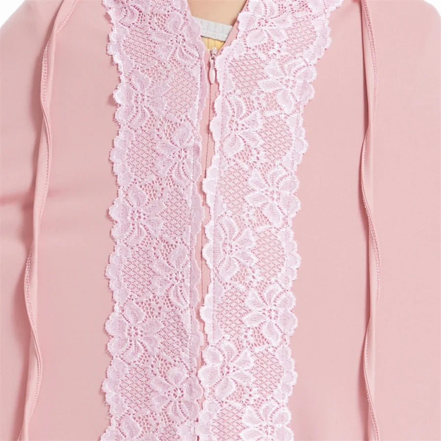 Ramadan Eid Kaftan Girls Khimar Abaya Set Kids Dubai Turkey 2 Piece Hijab Muslim Dress Islam Khimar Skirt Robe Prayer Clothes