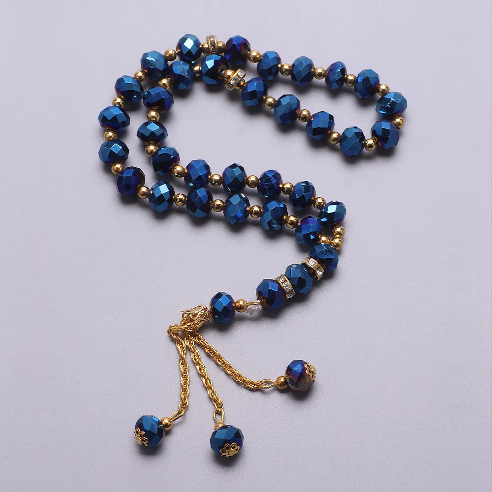 10mm 33pcs Crystal Glass Round Beads Turkish Style Muslim Rosary Islamic Prayer Bead Bracelet For Women Jewelry Accessories Gift