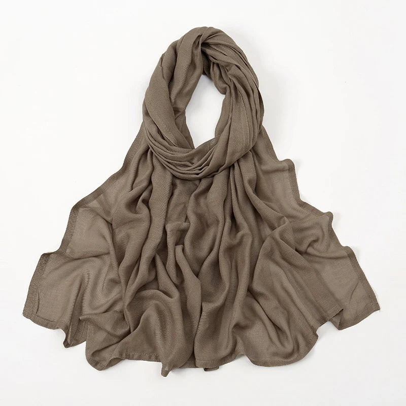Muslim Hijabs for Women Scarf Thin Plain Shawls Femme Musulman Soft Viscose Rayon Headscarf Islamic Turban Headband 200x85cm