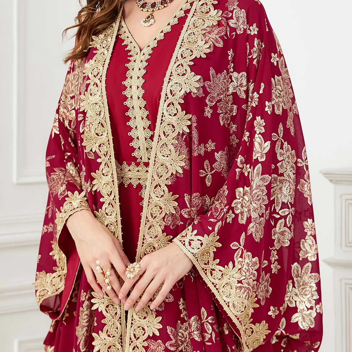 Dress for Women Abaya with Inner Dress 2 Piece Set Jalabiya bayas Robe Caftan Vestidos Largo