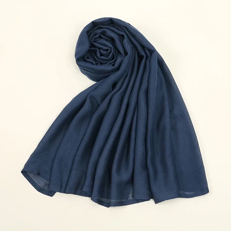 70*180cm Women Plain Solid Color Rayon Cotton Modal Hijab Scarf Lady High Quality Wraps Shawls Muslim Headband Islamic Scarves