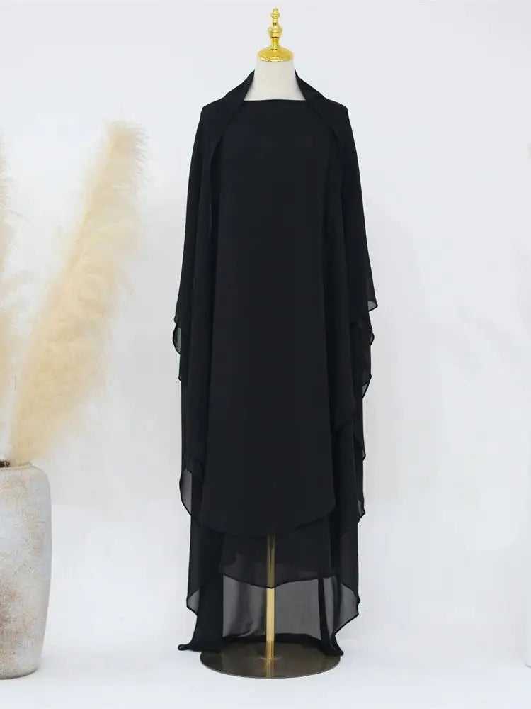 Ramadan Eid Dubai Chiffon Niqab Maxi Khimar Abaya Damen Islam Muslim Hijab Dress Abayas For Women Kebaya Hijabs Femme Musulmane