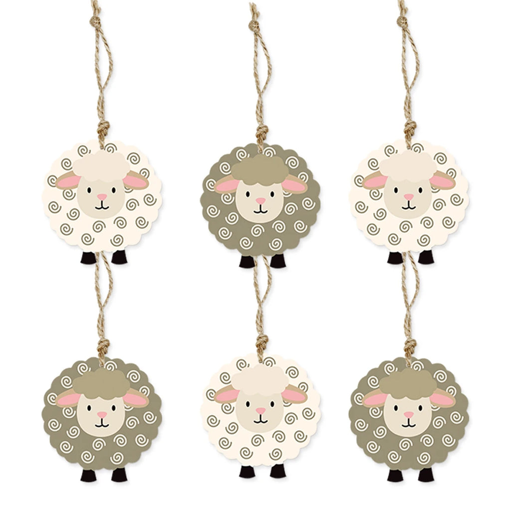 Eid Mubarak Banner with Sheep Ornaments, Islamic Wall Hanging Decor for Eid al-Fitr & Adha, Ramadan Kareem Home Party Decor Gift