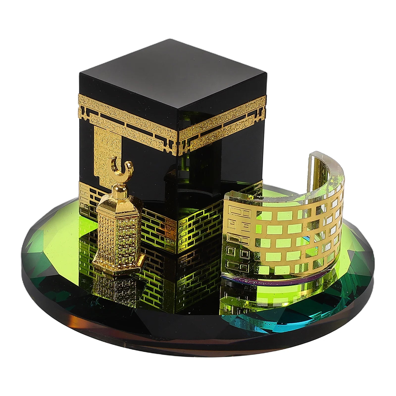 Round Crystal Model Home Decor Handicrafts Islamic Architecture Miniature Showpiece Table Figurines Saudi Arabia