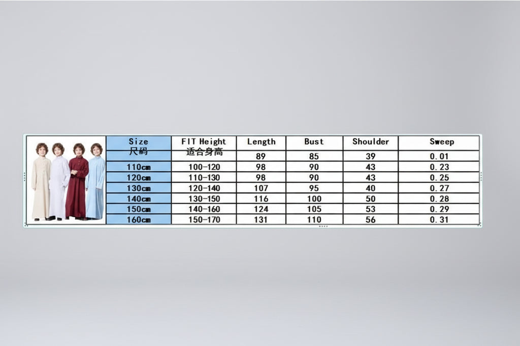 Boys Islamic Clothing Kids Muslim Jubba Thobe Solid Long Sleeve Stand Collar Kaftan Robes Arab Dubai Children Casual Abaya Dress