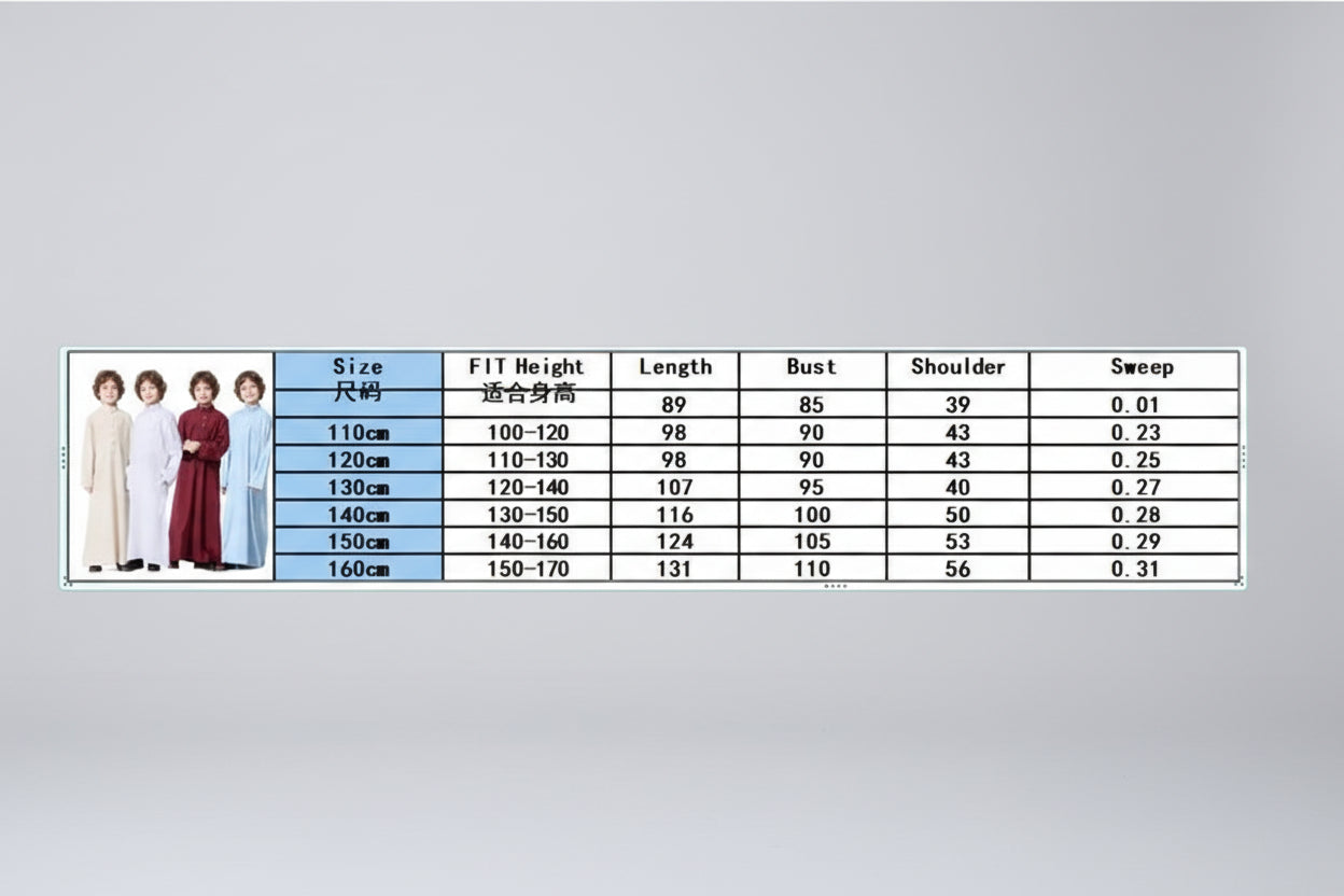 Boys Islamic Clothing Kids Muslim Jubba Thobe Solid Long Sleeve Stand Collar Kaftan Robes Arab Dubai Children Casual Abaya Dress