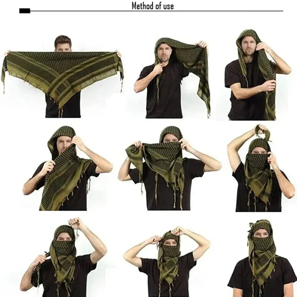 Keffiyeh Tactical Desert Scarf Wrap Shemagh Head Neck Arab Scarf Keffiyeh Scarf Wrap for Men And Women