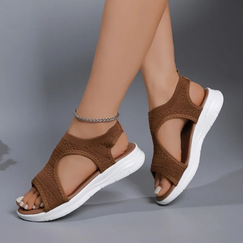 Women's Shoes Summer Comfortable Casual Sports Sandals Women's Beach Wedge Sandals Women's Mesh Knitted Roman Sandals