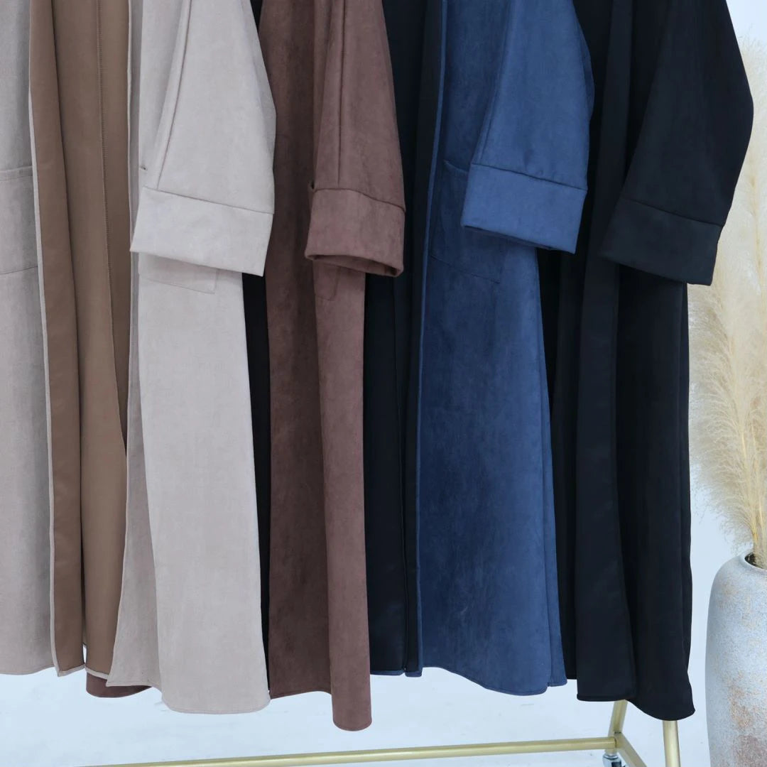 Uni New Open Abaya Winter Abaya Premium Velvet Cardigan Coat Women Abaya Muslim Dresses Modest Women Islamic Clothing