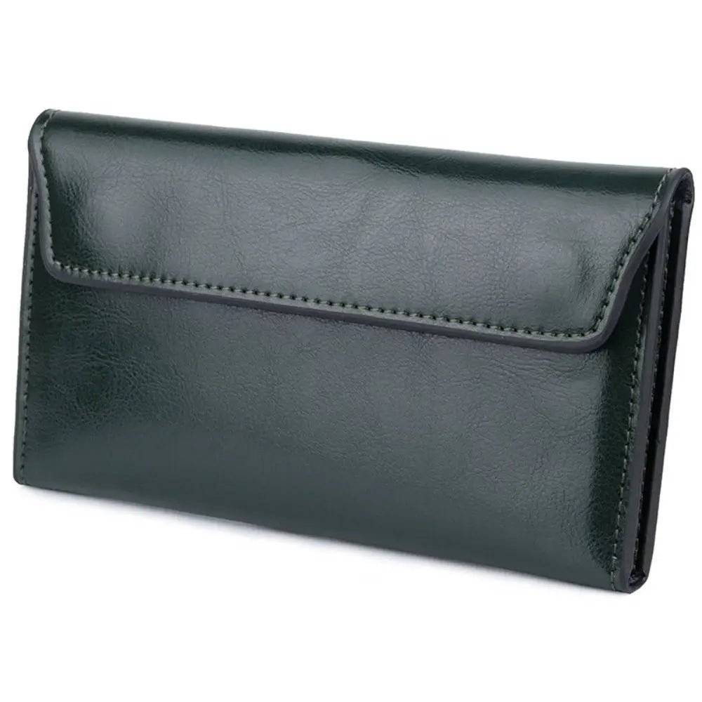 Slim Genuine Leather Women Long Wallet Large Capacity Female Coin Purse Portable Clutch Bag Cowhide Wallet for Women