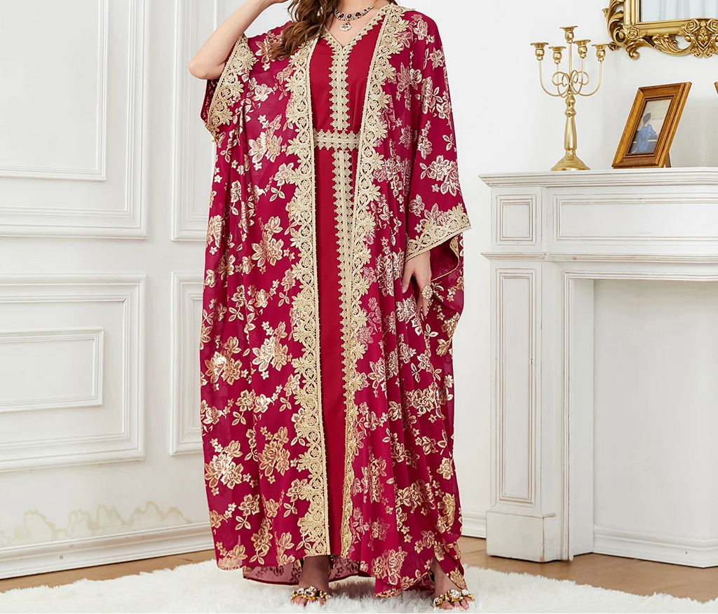 Dress for Women Abaya with Inner Dress 2 Piece Set Jalabiya bayas Robe Caftan Vestidos Largo
