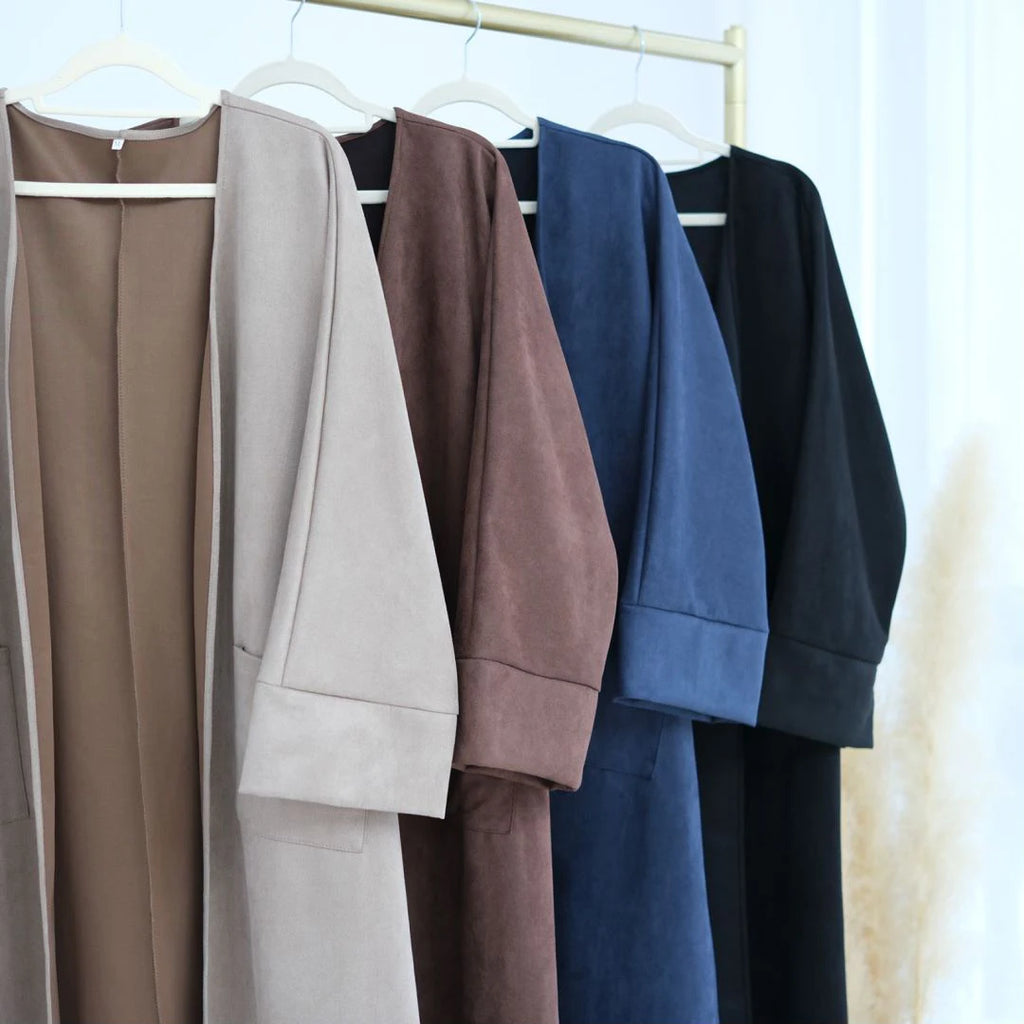 Uni New Open Abaya Winter Abaya Premium Velvet Cardigan Coat Women Abaya Muslim Dresses Modest Women Islamic Clothing