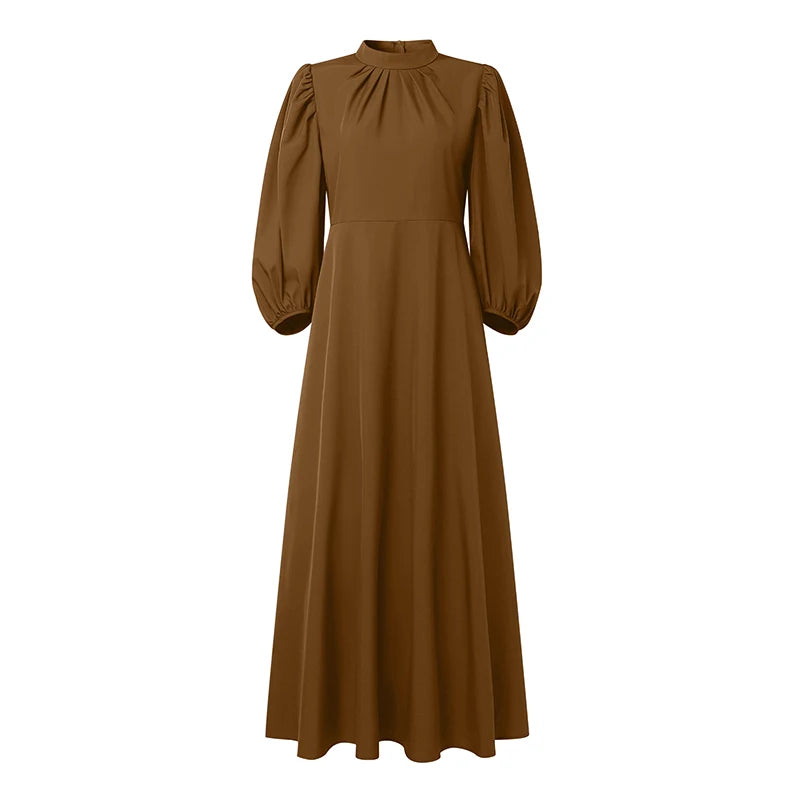 Dress Abaya High Waist Pleated Party Dress Dubai Robe Turkey Kaftan Vestido