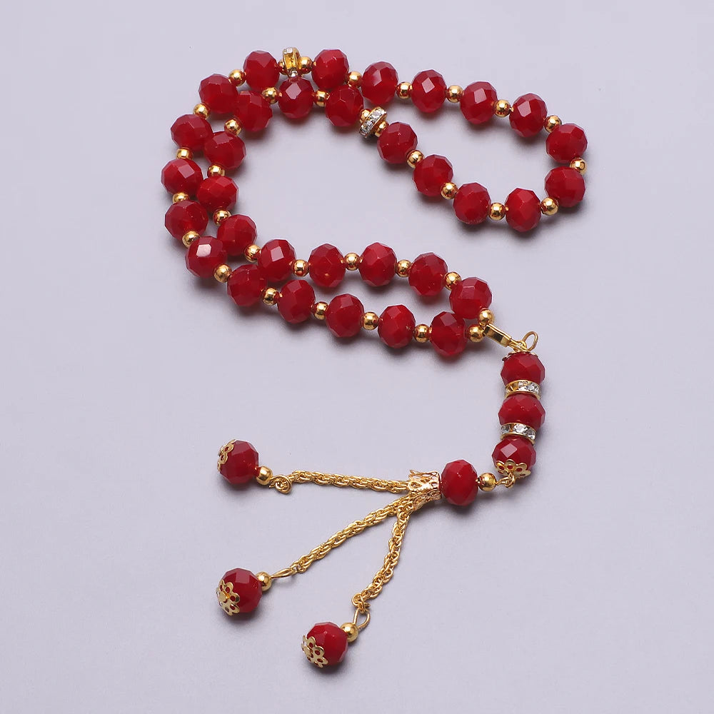 10mm 33pcs Crystal Glass Round Beads Turkish Style Muslim Rosary Islamic Prayer Bead Bracelet For Women Jewelry Accessories Gift