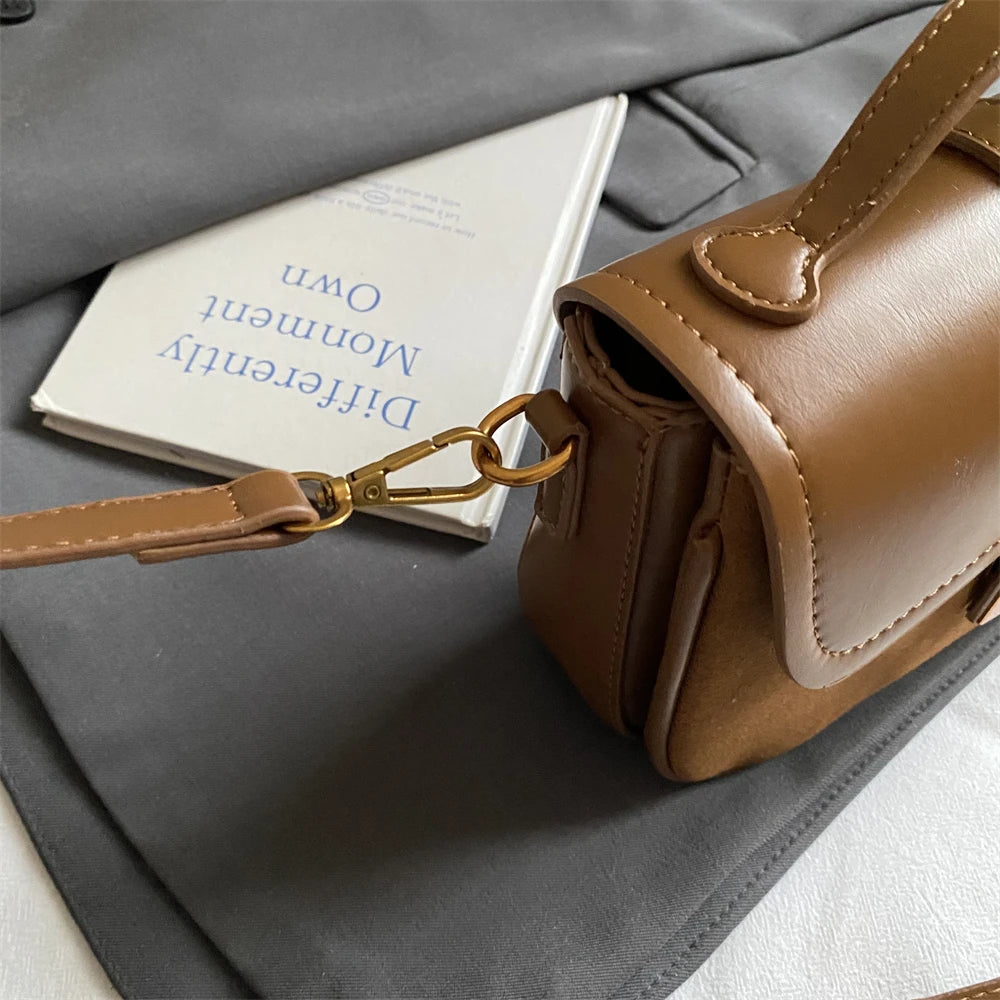 Branded Mini Square Flap Cross Body Bags For Women Luxury Designer Purses And Handbags PU Suede Shoulder Saddle Bag