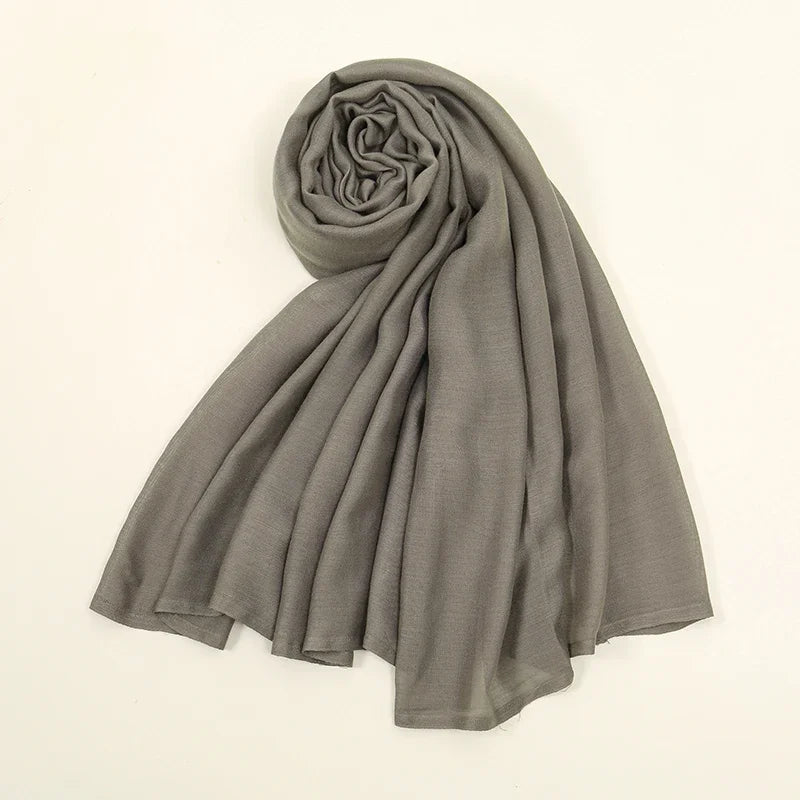 70*180cm Women Plain Solid Color Rayon Cotton Modal Hijab Scarf Lady High Quality Wraps Shawls Muslim Headband Islamic Scarves