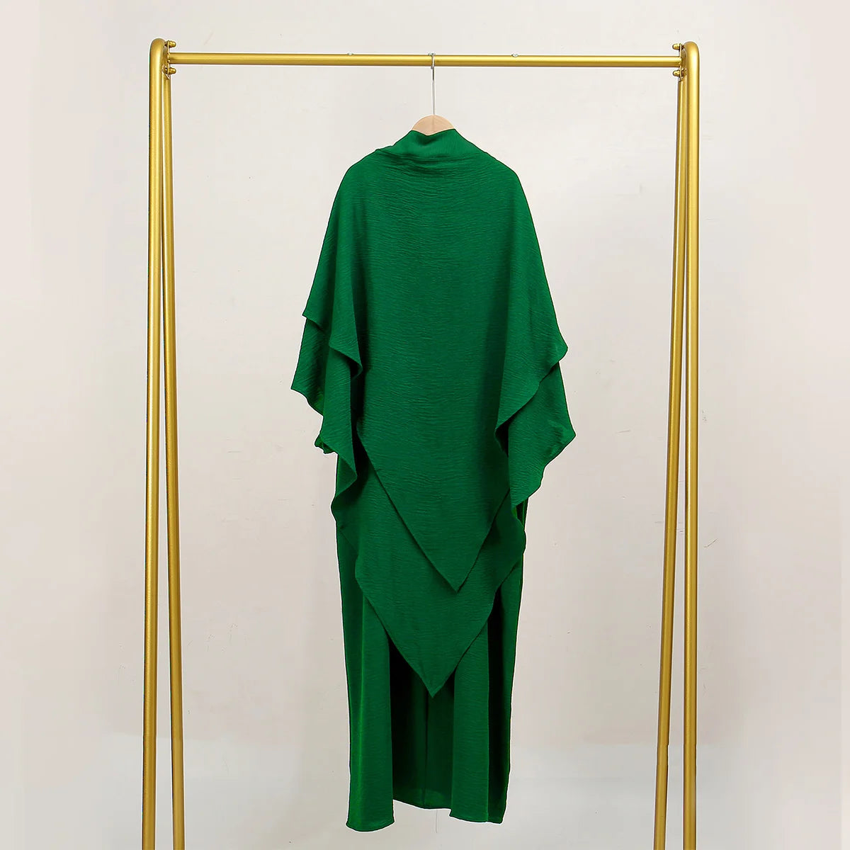 Two Piece Jilbab Prayer Set Abaya for Woman Batwing Hijab Dress Muslim Kimono Kaftan Robe Long Khimar Islam Cloth Jilbab Ramadan