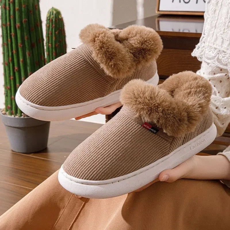 Fashion Women's Winter Slippers Indoor and Outdoor Warmth Anti-slip Comfort Thick Sole Casual Couple Home Shoes Snow Boots