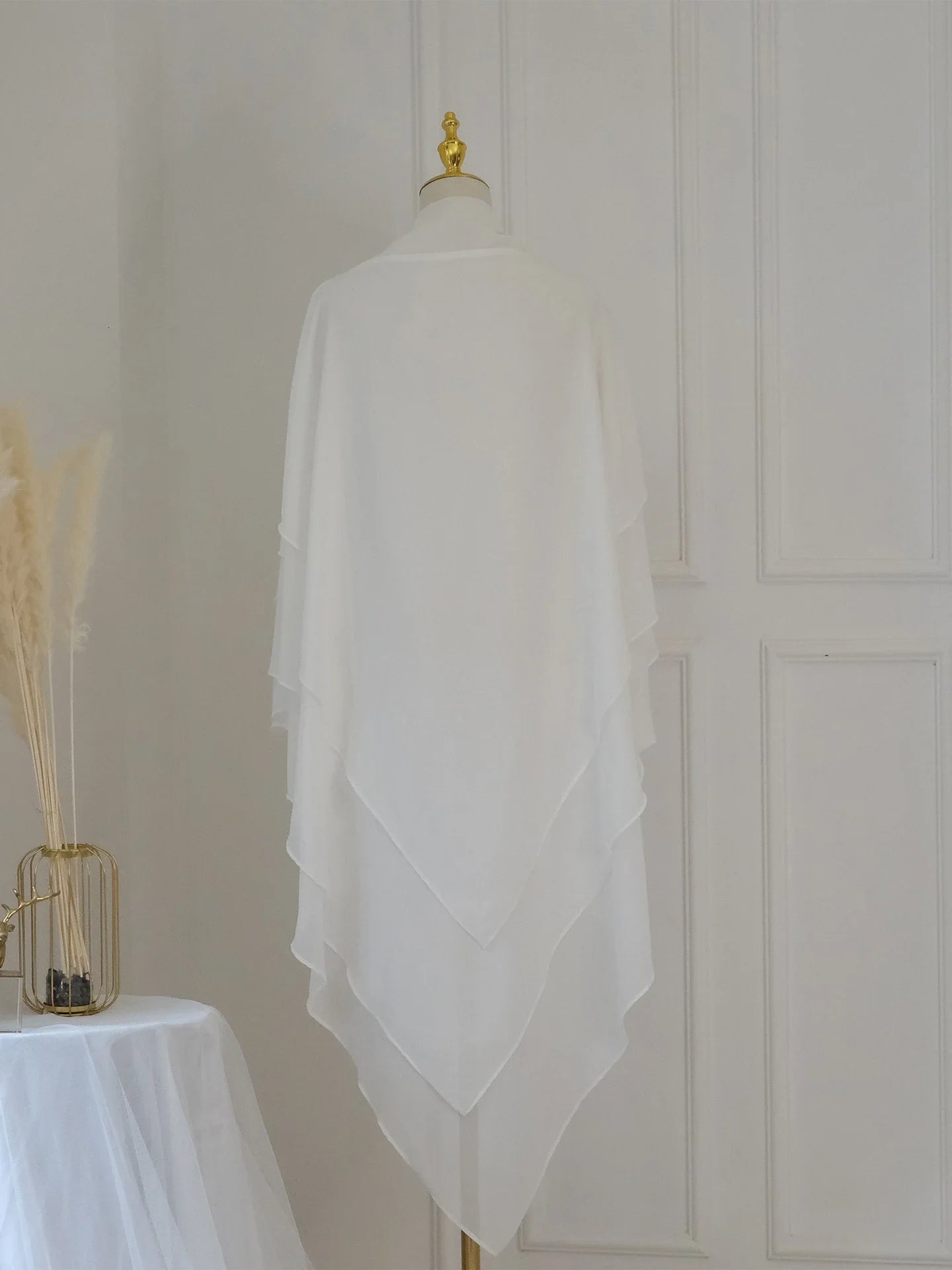 Long Khimar Women Muslim Hijab Prayer Eid 3 Layers Chiffon 2025 Hijabs Headscarf Shawl Veil Long Three-Layer Djellaba Niqab