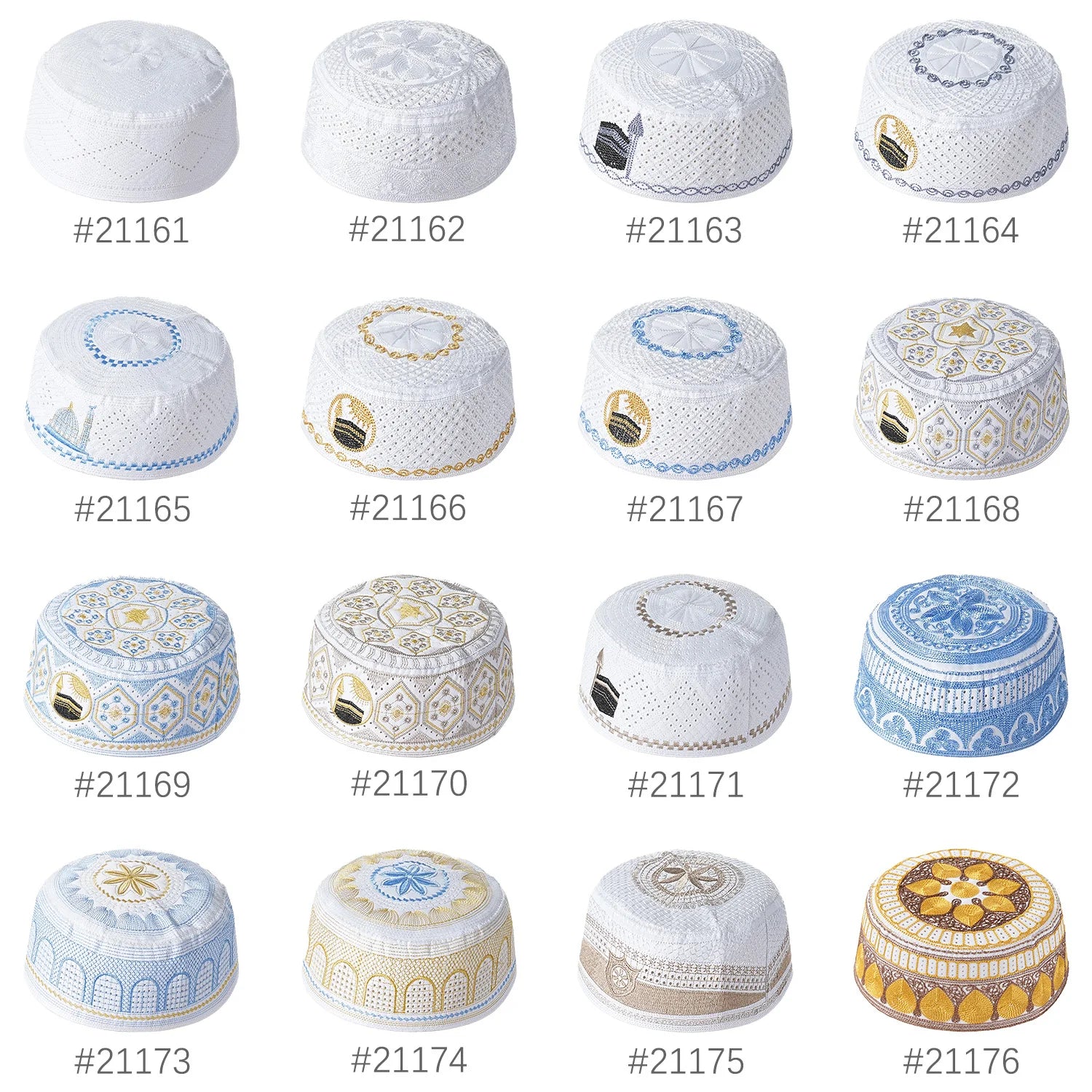 New Muslim Men Prayer Cap Hat Cotton Embroidery Leisure Saudi Arabia Islamic Hat Cap Men Headscarf Topkippot Turban Saudi Cap