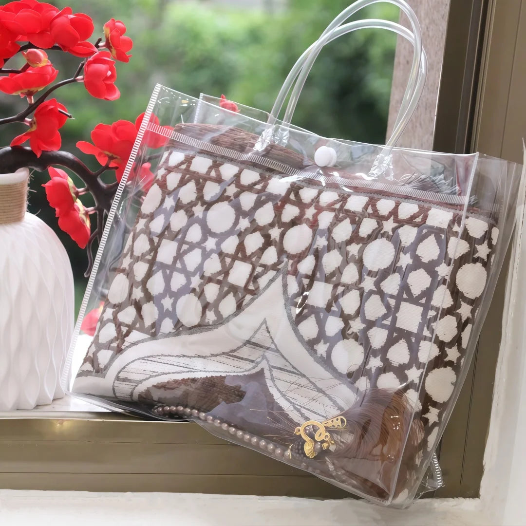 Muslim Prayer Rug and Beads with Portable Elegant Bag Soft Islamic Prayers Rug Islamic Gifts for Eid Ramadan,Travel Prayer Carpe