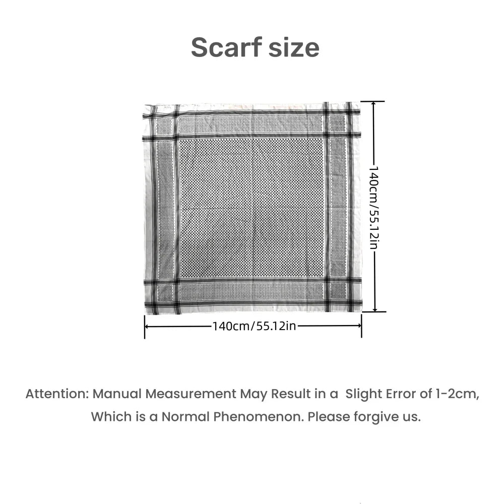 Muslim Men's Head Scarf Saudi Arab Middle Eastern Keffiyeh Scarves Islamic Clothing Male Hijab Turban Shemagh Muhammad Hat