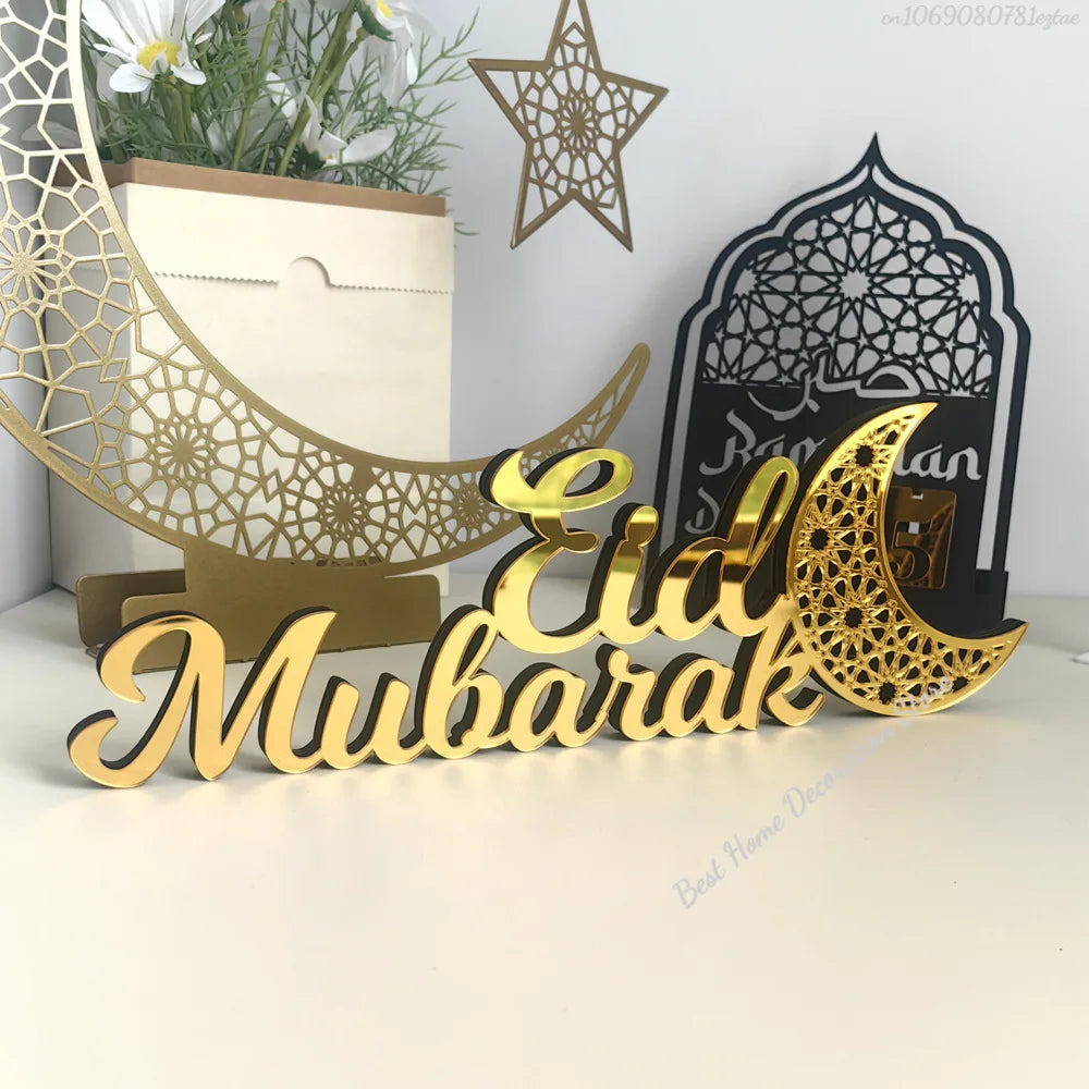 Ramadan Bismillah Acrylic Wooden Ornament Eid Mubarak Home Decoration Islamic Muslim Party Supplies Alhamdulillah Mashallah 2025