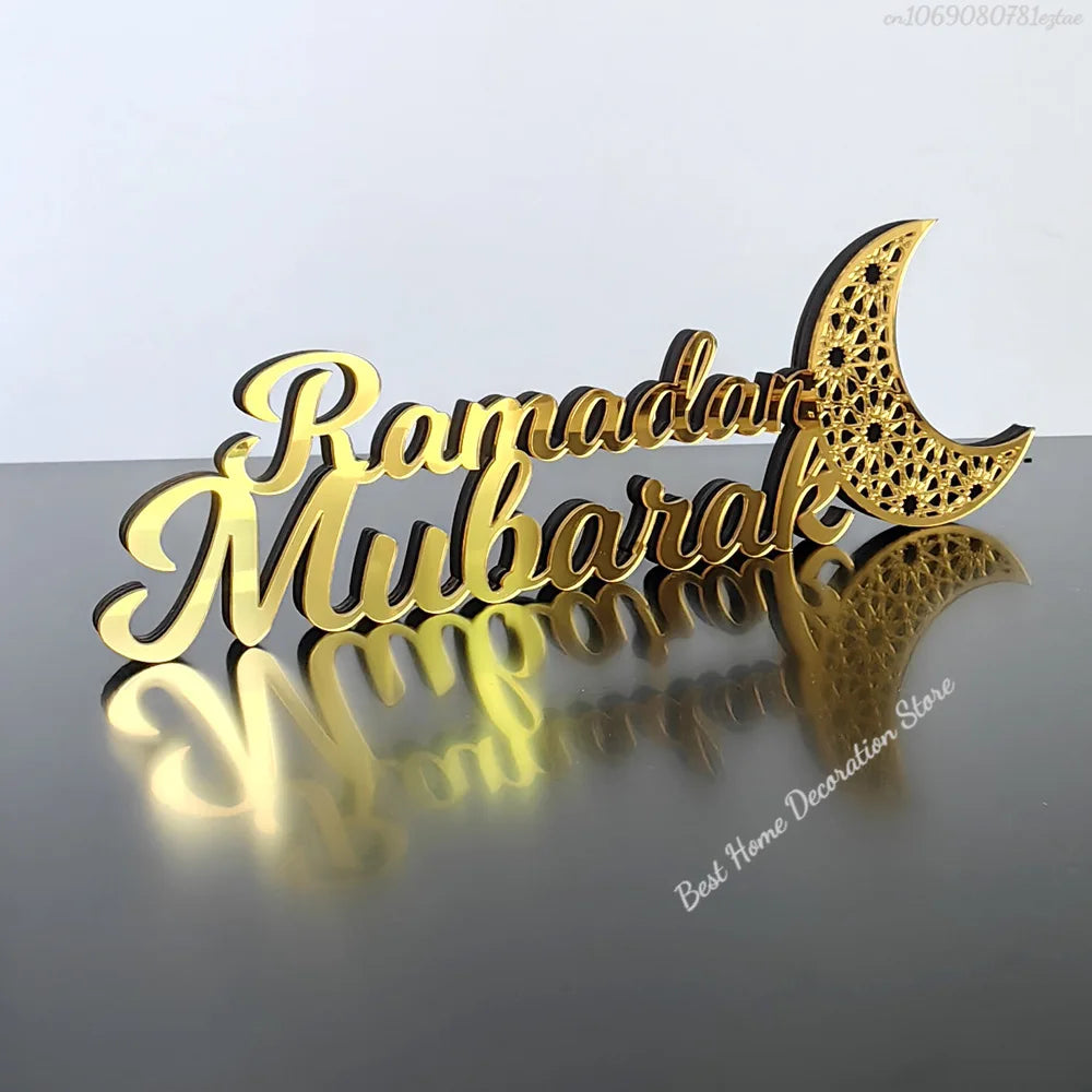 Ramadan Bismillah Acrylic Wooden Ornament Eid Mubarak Home Decoration Islamic Muslim Party Supplies Alhamdulillah Mashallah 2025